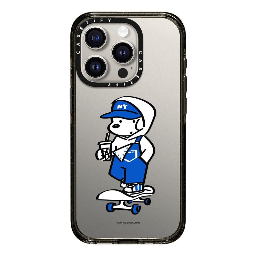 CASETiFY インパクト iPhone 15 Pro ケース [MIL規格準拠 (4x MIL-STD-810G) / 2.5mからの落下試験をクリア] - Skater JOHN (Overalls) - クリア ブラック