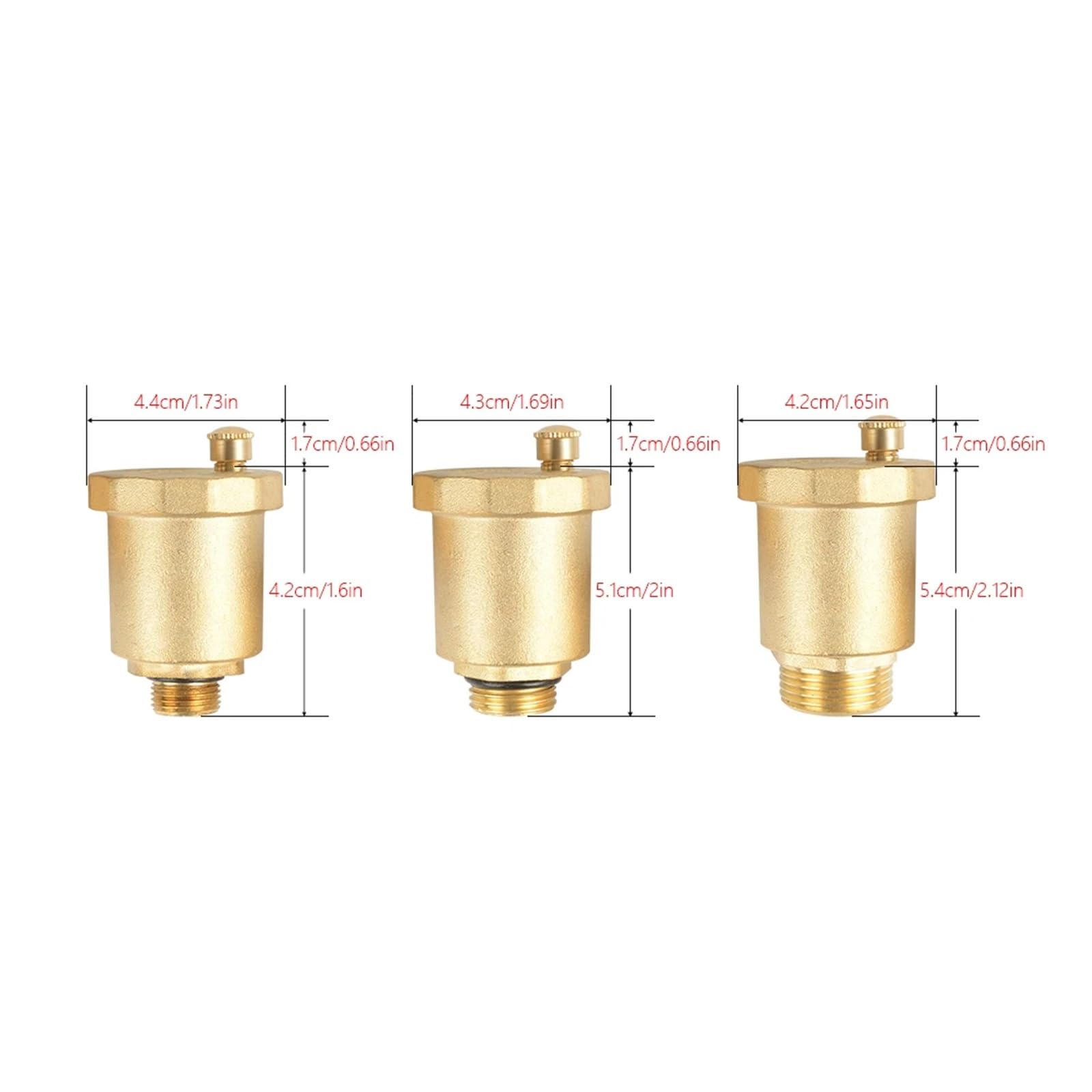 Automatisches Druckventil Messing-Entlüftungsventil for Solarwarmwasserbereiter Standard 1/2 Zoll 3/8 Zoll 3/4 Zoll Außengewinde Lucky(1/2 inch)