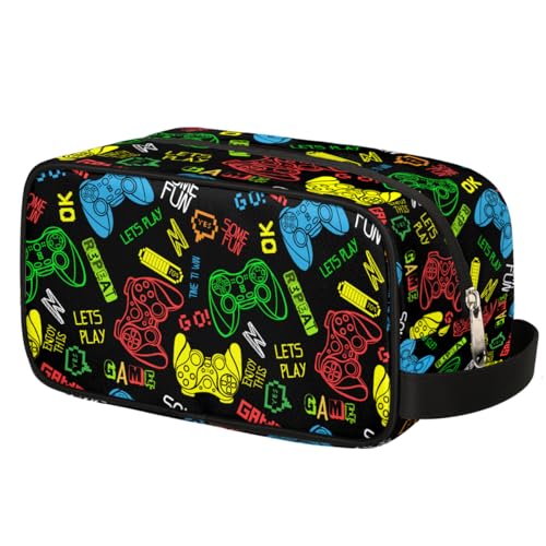 Neceser de viaje para niños y niños, kit impermeable para colgar para hombres, bolsa de afeitado con gran capacidad para baño, deportes, ducha, Videojuegos, Equipaje infantil
