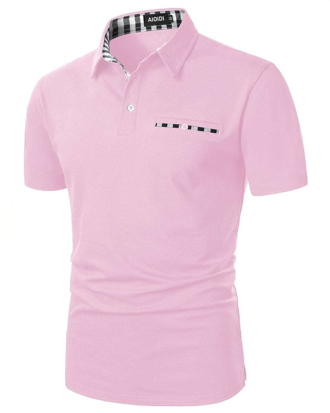 Polo Homme Coton Grille Manches Courtes T-Shirt Mode Pochette False