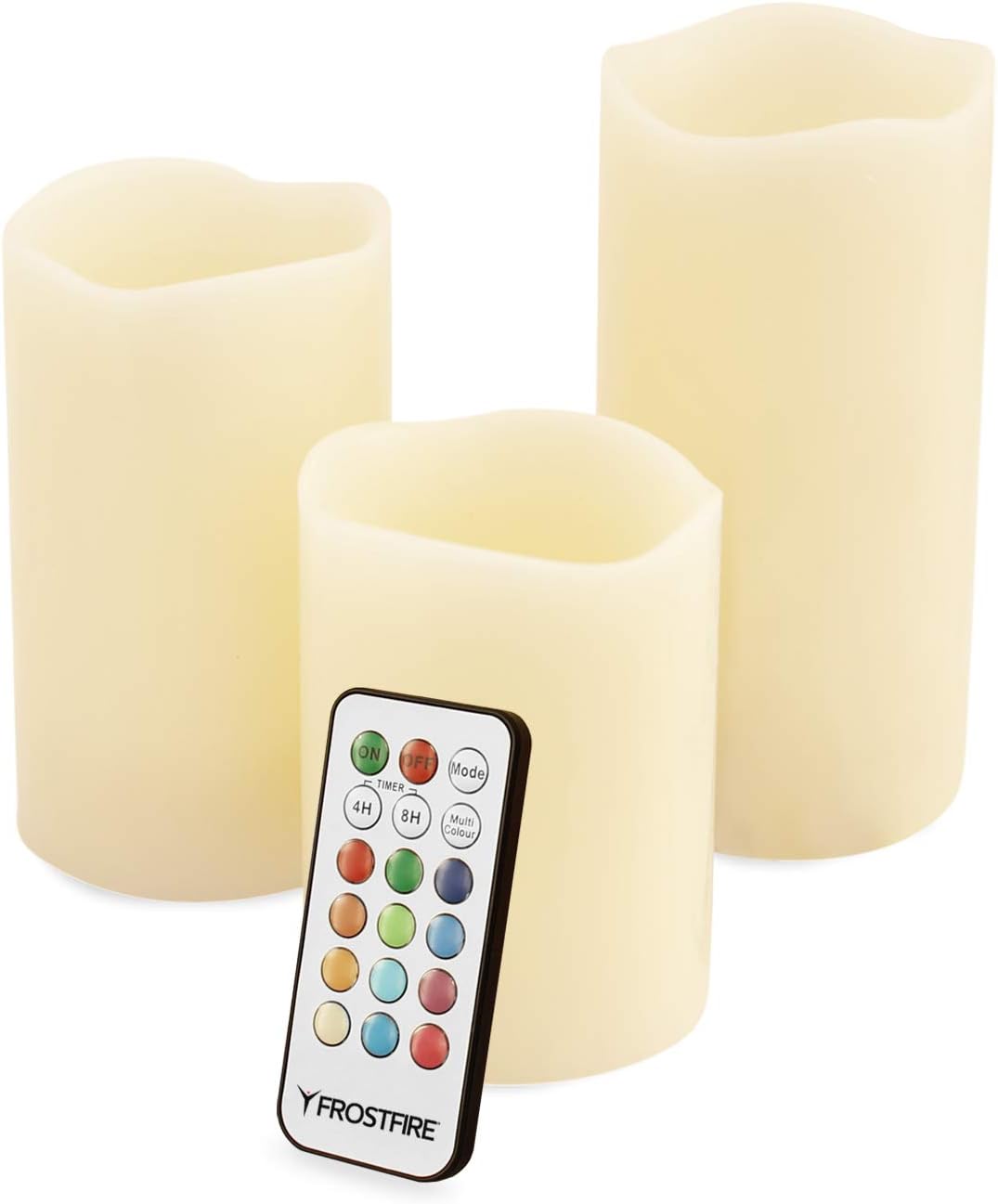 Moonori Mooncandles - Vanilla Scented Wax Candles With Colour Changing Remote Control - Set of 3