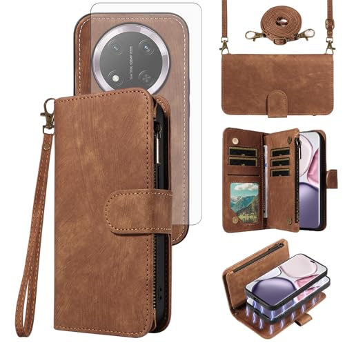 Coque Honor Magic 7 Lite 5G Asuwish Marron pour Voyage Active et Sorties Urbaines