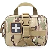 Molle Medical Pouch Rip Away, Tactical First Aid Kit Pouch Empty, Molle Ifak Pouch, Multicam Emergency EMT Pouches Only for Travel Outdoor Hiking(OCP)