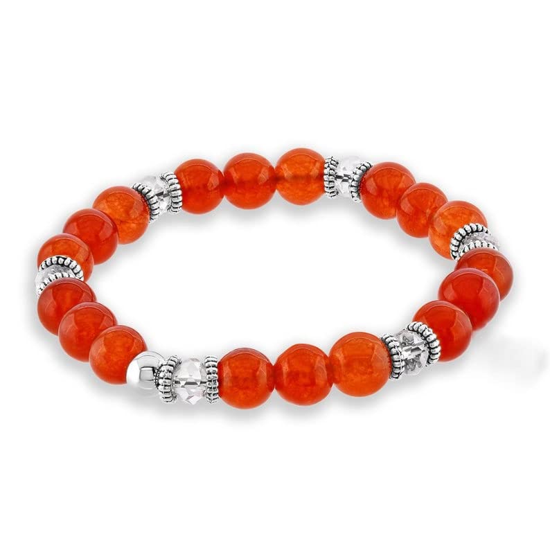 Bracelet en cornaline rouge cadeau spirituel de méditation unisexe