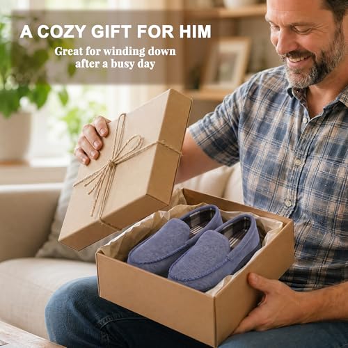 Image of shoeslocker Mens Slippers Microsuede Moccasin Memory Foam House Shoes