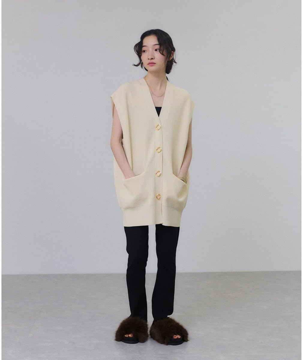 Amazon.co.jp: [アダムエロペ] サステナブル ミドルニットジレ キナリ