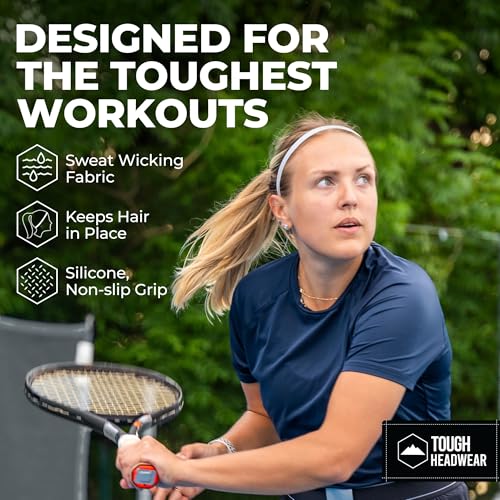 Tough Headwear TH - JSMANA - 6 BGW Thin Elastic Sports Headbands - Workout, Running, Soccer For Women & Men thumb #1