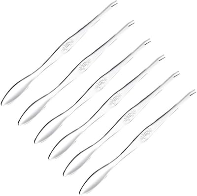 DOITOOL Crab Eatting Tool Tasting Forks Metal Serving Spoons 6pcs Seafood Forks Stainless Steel Crab Leg Lobster Picks Kitchen Picnic Seafood Shellfish Tools Fruit Forks Crab Needle Lobster Eating
