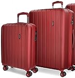 Maleta mediana de 45 cm x 65 cm x 28 cm; tiene una capacidad de 68L y pesa 3,8 kg; fabricada en ABS, un material resistente y ligero