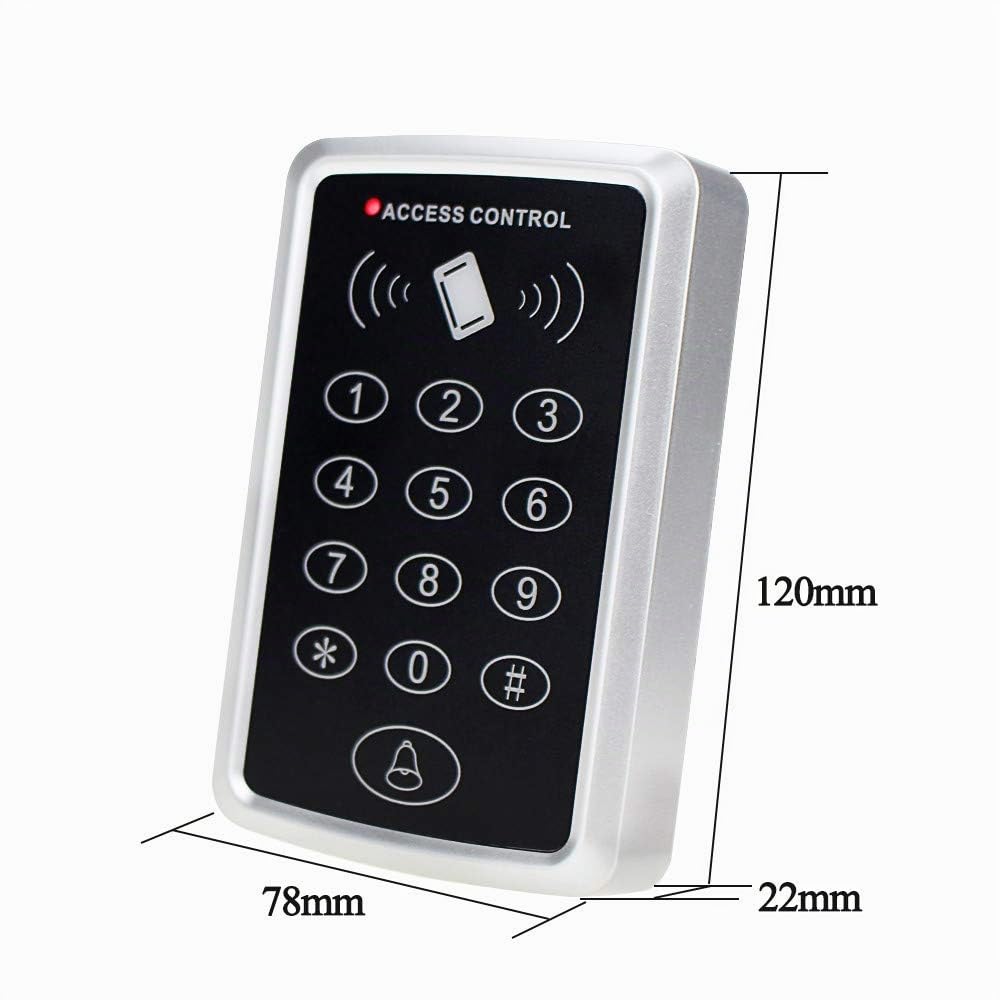 Kit Completo Completo para Sistema de Control de Acceso a la Puerta Lector de Tarjeta T11 + Cerradura Magnética 180KG + Fuente de Alimentación + Botón de Salida + Tarjetas de Identificación