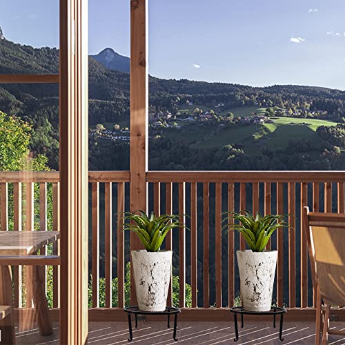 Yosager 4 Pack Metal Plant Stands For Flower Pot, Heavy Duty Black Iron Potted Stand Holder, Indoor Outdoor Rustproof Metal Planter Container Round Supports Display Rack For Home & Garden Decor #TOP6