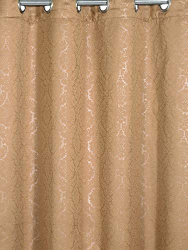 Image of Swayam 100% Blackout Polyester Window Curtain for Living Room & Bedroom | 5 Feet | Room Darkening Curtain with Eyelets | Pack of 1 | Ethnic Motif Design - Brown