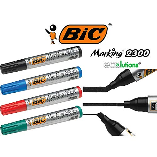 Bic 2300 Permanent Marker Chisel Tip Black [Pack of 12] - Image 4