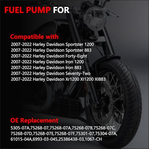 Effoexparts Fuel Pump Assembly for Harley-Davidson Sportster XL50 / XL883 / XL1200 / XR1200 / Iron 883 / Iron 1200 / / Seventy-Two/Forty-Eight 2007-2022 Replaces OE 75305-07A 75268-07B 75268-07F by Effoexparts - Used condition - Image 3