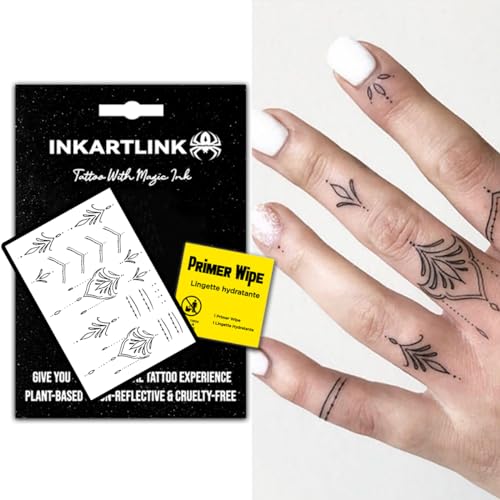 INKARTLINK Finger Series 4 Temporary Tattoos, Realistic Waterproof