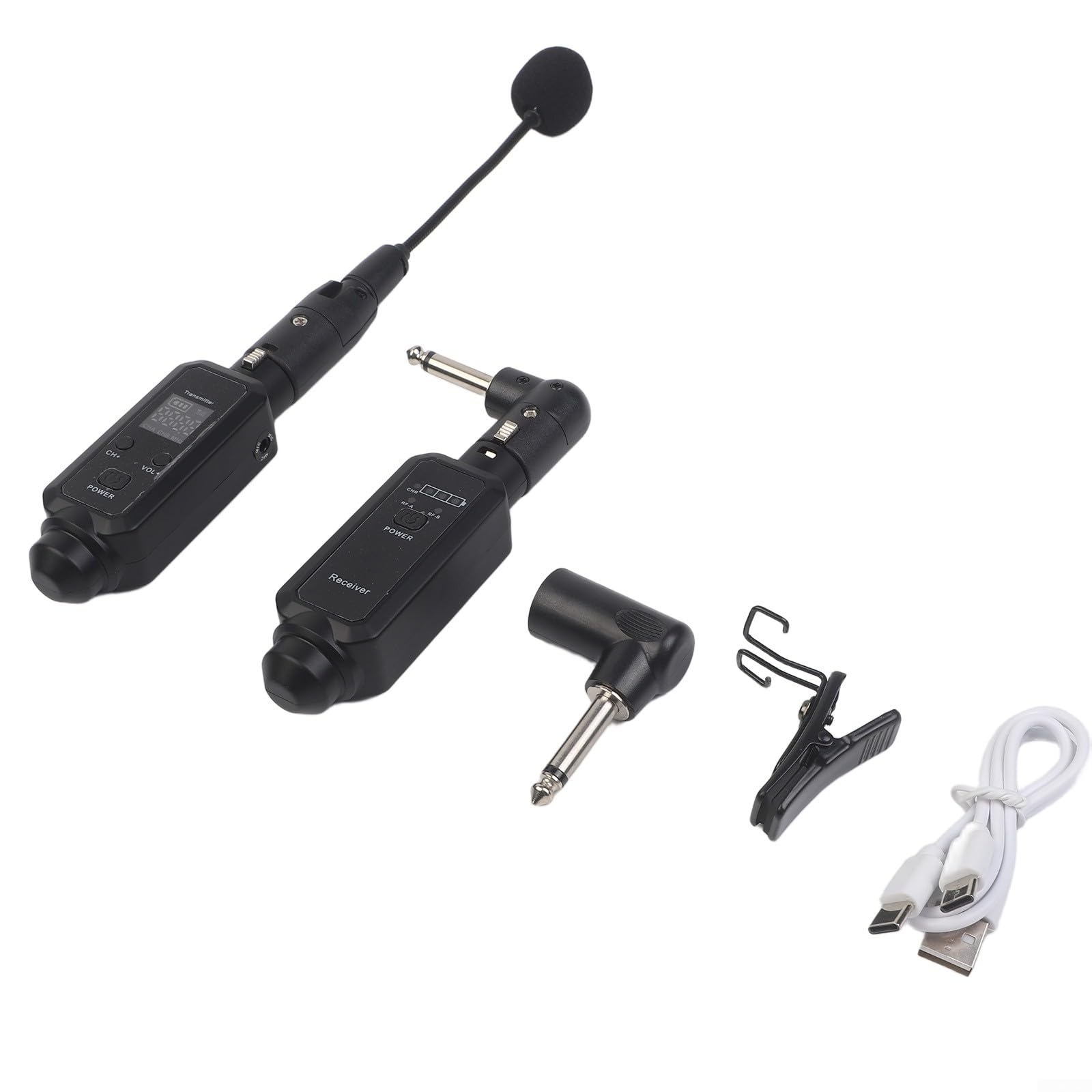 Wireless Instrument Mic System ricaricabile per batteria Wireless (1 IN 1) | SNR 92 dB, risposta 40 Hz-20 kHz, acquisizione di toni ricchi, bassa distorsione, suono ad alta fedeltà