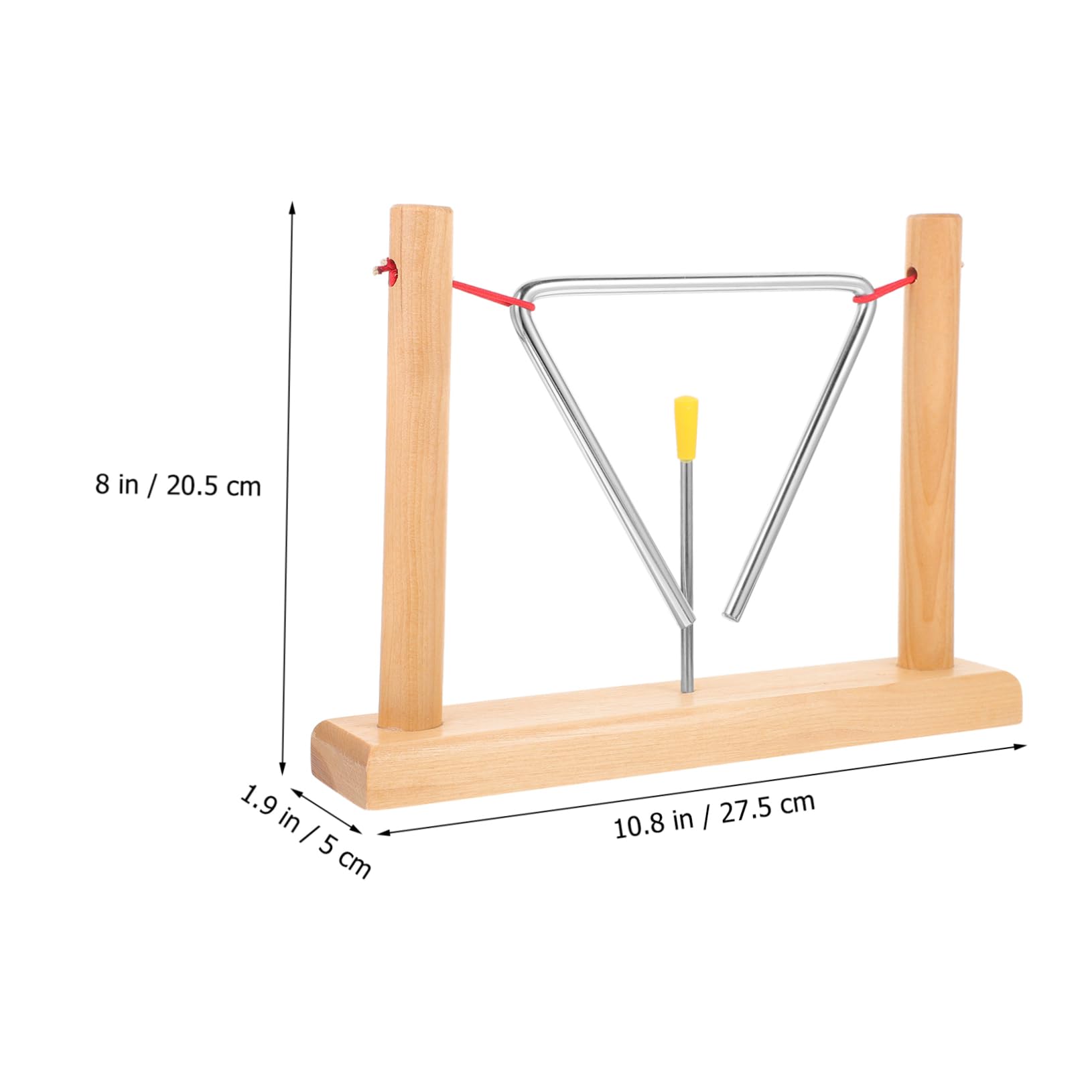 Metall Dreiecksglocke 2 Triangel Schlaginstrument mit Schlägeln | Holzständer, Beige Ausführung, Leicht und Tragbar, für Kinder 2 Stück, als Percussion Instrument