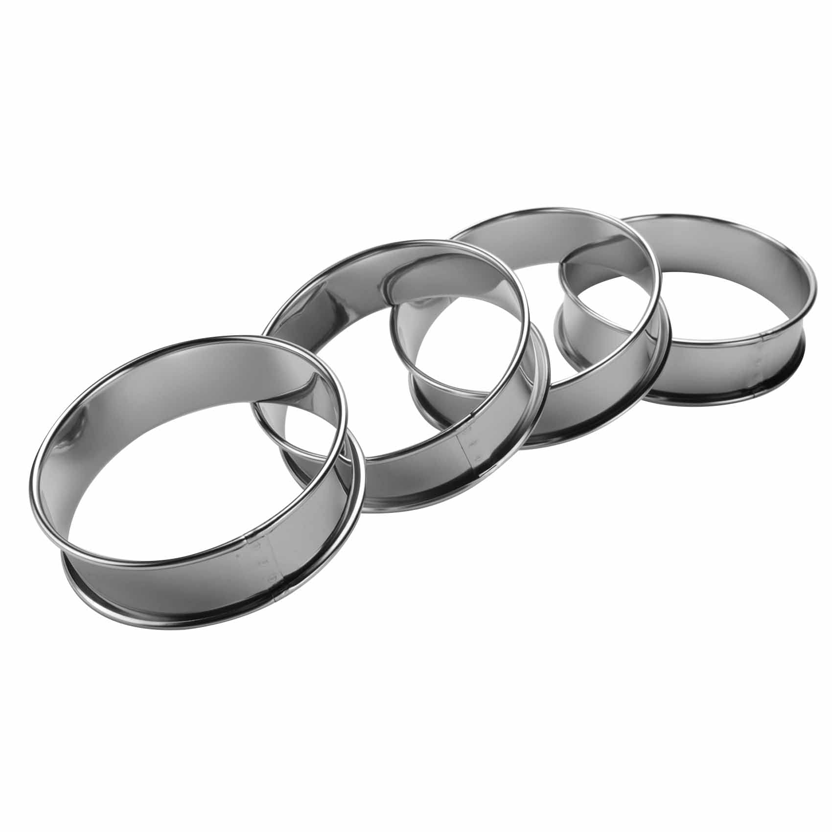 Lizusidtsy Double Rolled Tart Rings, English Muffin Rings Professional Crumpet Rings Set of 4