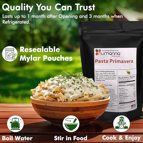 Numanna Freeze Dried Triple USDA Certified Organic Family Pack Buckets 486 Servings Non-GMO, No MSG, 100% CCOF Easy to Prepare Emergency Survival Food or Perfect For Daily Use 25 Years Shelf Life