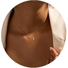 MOMOL Small Initial Necklace for Women 18K Gold Plated Stainless Steel Cursive Script Tiny Letter Necklace Personalized Name Necklace