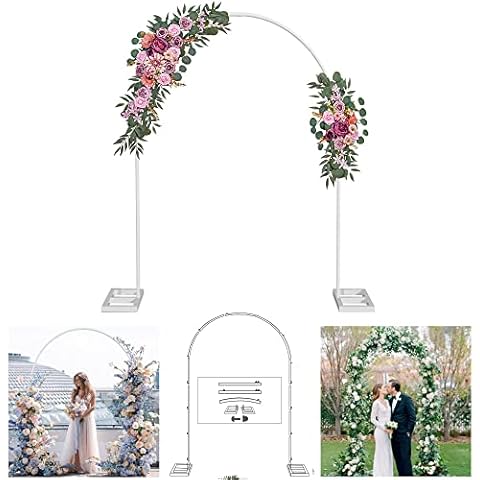 JC HUMMINGBIRD Heavy Duty Single Rounded Top Metal Wedding Arch, Balloon Arch Backdrop Arch Stand for Wedding, Bridal, Garden, Indoor Outdoor Party Decoration 90IN Cover