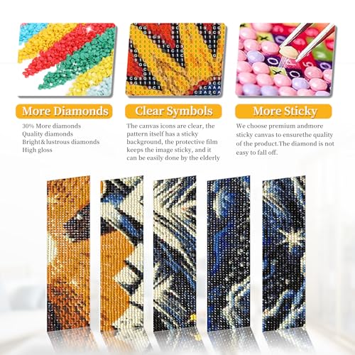 BWFY 12 Pack Diamond Art Kit Sets for Adults 5d Diamond Painting Kit Set for Beginners, DIY Landscape Gem Art Kit Print by Full Drill Diamonds Home Wall Decor 12x16 Inch by BWFY - Image 5
