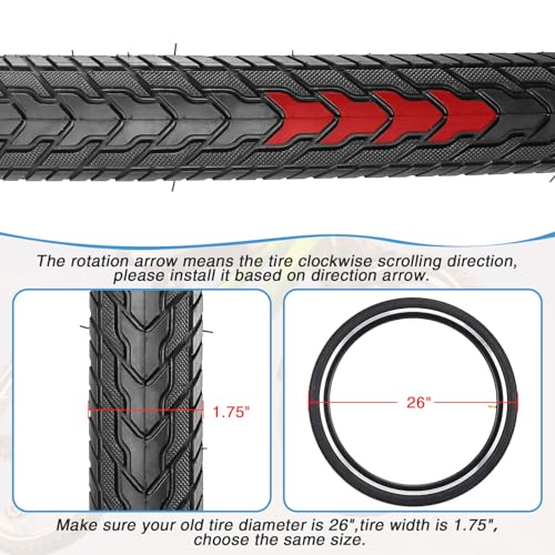 Pneus de rechange pliables 26x1.75 haute adhérence pour VTT et vélo de cyclotourisme - 6