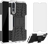 Vista 14 de Funda de teléfono para Huawei P20 Pro con protector de pantalla de vidrio templado y soporte soporte rígido híbrido protector accesorios para celda