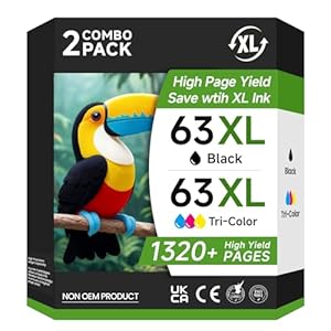 Paquete combinado de cartuchos de tinta 63XL de repuesto para impresora HP Ink 63 XL de alto rendimiento 63XL para OfficeJet 3830 4650 5255 5258 para ENVY 4520 3634 para impresora DeskJet 1112