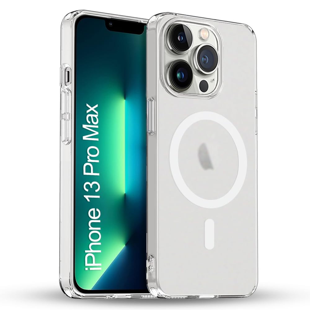 TOUCCH iPhone 13 Pro Max Magnetic Matte Case | Shock Proof & Paper Thin Design | Magsafe Wireless Charging Cover for Apple iPhone 13 Pro Max | Sleek Hard Thin Crystal Cover (Premium-White)