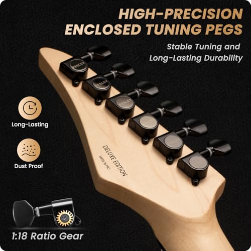 3934 solid body electric guitar electric guitar kit with bone nut full size 6 string guitars with 24 frets poplar body aaa flame maple top guitarra electrica with hss ceramic pickupblack