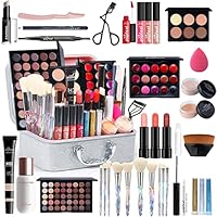 FantasyDay All-in-one Makeup Set Gift Surprise | Full Makeup Kit for Women Multipurpose Essential Starter Bundle Include Eyeshadow Palette Lipstick Blush Concealer Face Powder Eyeliner Mascara Brush