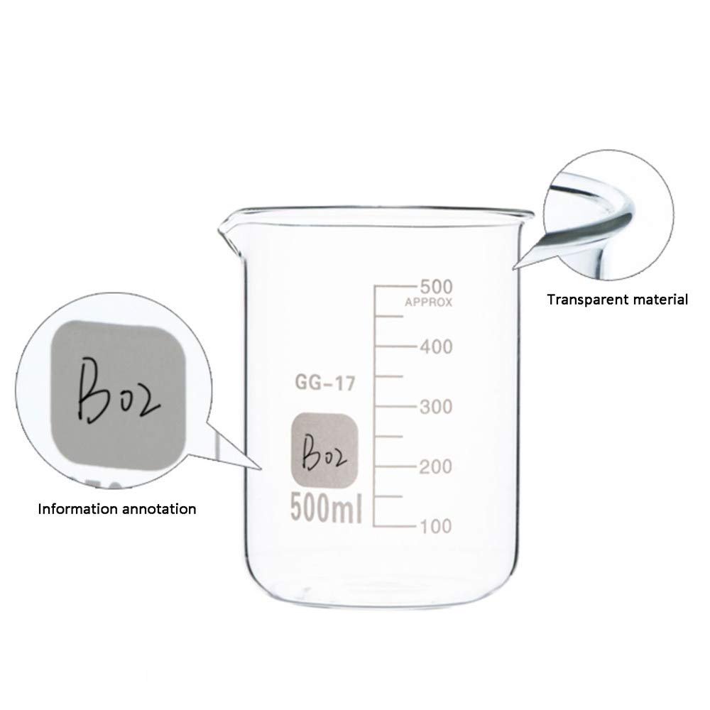 Glasbecher-Messbecher, Borosilikat-HochtemperaturbestäNdigkeit, Kitchen Lab School Mehrere Spezifikationen Messen Und Mischen Sie Den Becher Mit Dem AusgießEr,2000ml