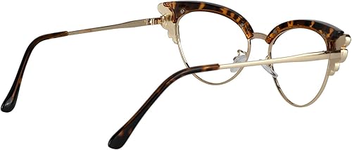 Miniatura 6 de VOOGLAM Lentes de bloqueo de luz azul de ojo de gato para mujer con cristal, lentes elegantes negros anti UV luz azul fatiga ocular