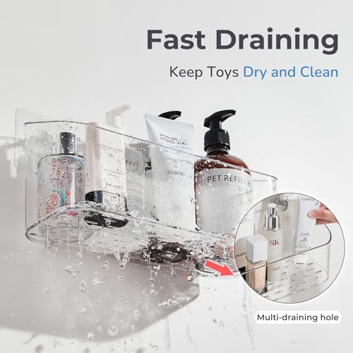 Cqunm Bath Toy Storage Holder For Bathtub, Clear Bath Toy Organizer Large Capacity Bathtub Toy Storage Shower Caddy For Bathroom  thumb #3