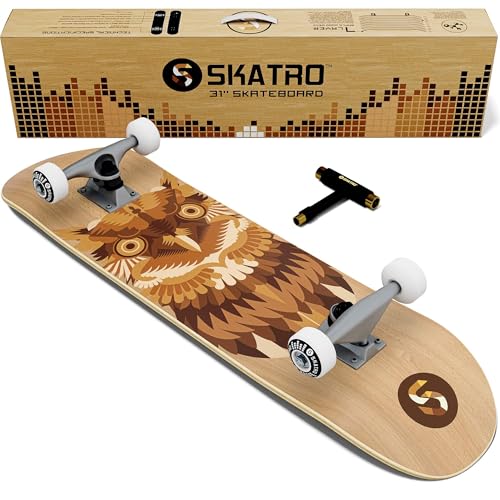 SKATRO - Pro Skateboard 31' Complete Skateboard. Skate Board Ages: Adults, Boys, Girls, Beginners, and Kids