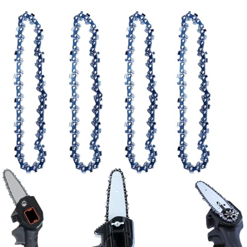 4 Stück Kettensäge Kette,kettensäge ersatzkette,Sägeketten, 6 Zoll Mini Kettensäge Kette,Universal Kette für Kettensäge, Kompatibel mit allen 6' Mini-Kettensägen