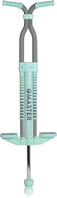 Flybar Master 2.0 Foam Pogo Stick for Kids Ages 9 and Up, 80-160 Pounds, Outdoor Kids Toys, Pogo Stick for Boys and Girls, Rubber Grip, by The Original Pogo Stick Company (Gray/Sea)