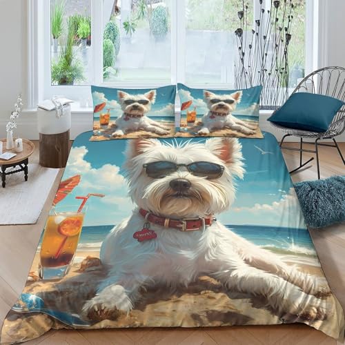 Parure de lit 3D chien mignon housse couette 140x200 ado - 4