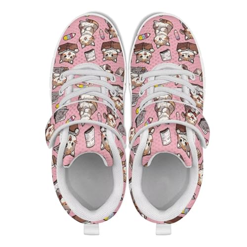 Cat Print Girls Boys Athletic Sneaker Casual Hiking Shoes Tennis Walking Strap Sneakers for Kids2