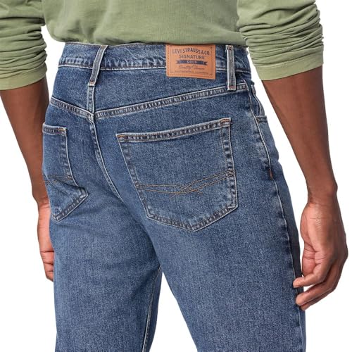 Levi Strauss Signature Gold Men's Slim Straight Jeans (Available in Big & Tall), (New) Riptide, 32Wx30L by Levi Strauss Signature Gold - Used condition - Image 3