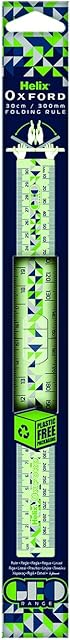 Helix Oxford Geo Folding 30cm Ruler - Green