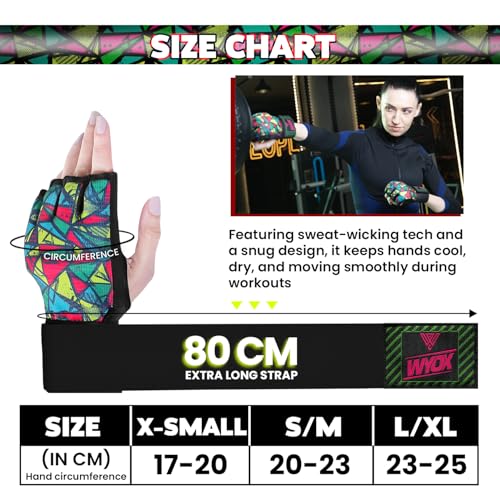 Image of WYOX Neoprene Gel Boxing Hand Wraps Inner Gloves for Men & Women - 80cm /31in Quick Wrist Strap, Padded Knuckle Protection, Fingerless MMA Muay Thai Kickboxing Wraps for Training & Martial Arts