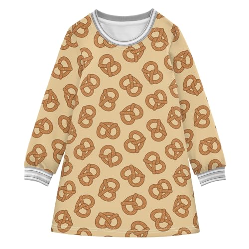 Girls Long Sleeve Dress Printed Formal Party Holiday A-line Dresses for Girls 2-8 Years