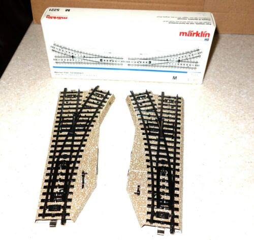 MARKLIN HO News SWITCHES Manual Pair Wide TURNOUTS M Tracks Last Edition 5221 with MARKLIN Original Box+PAPERWORKS