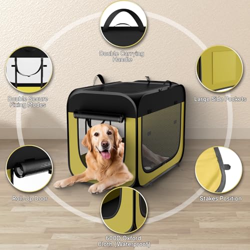 Caneta pop-up para brincar para cães, canil para ambientes internos e externos, gaiola dobrável para