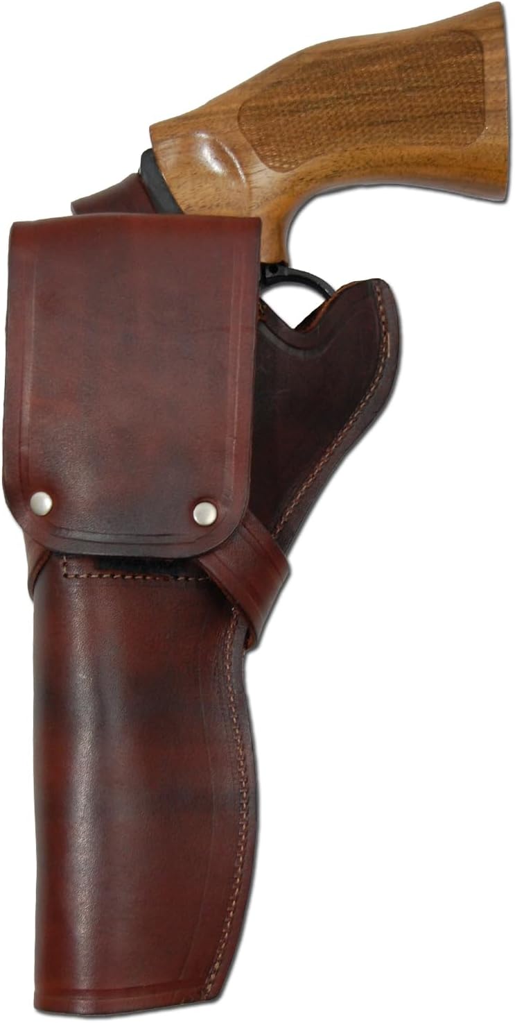 Barsony New Burgundy Leather Western Style Gun Holster for 6 inch Revolvers