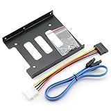 ZRM&E 1 Set 2.5 to 3.5 Inch SSD HDD Holder Kit Metal Mounting Adapter Bracket Dock for Desktop PC SSD Server Hard Drive Tray + SATA 3.0 Cable + IDE 4P Male to SATA 15 Pin Female Power Extension Cable