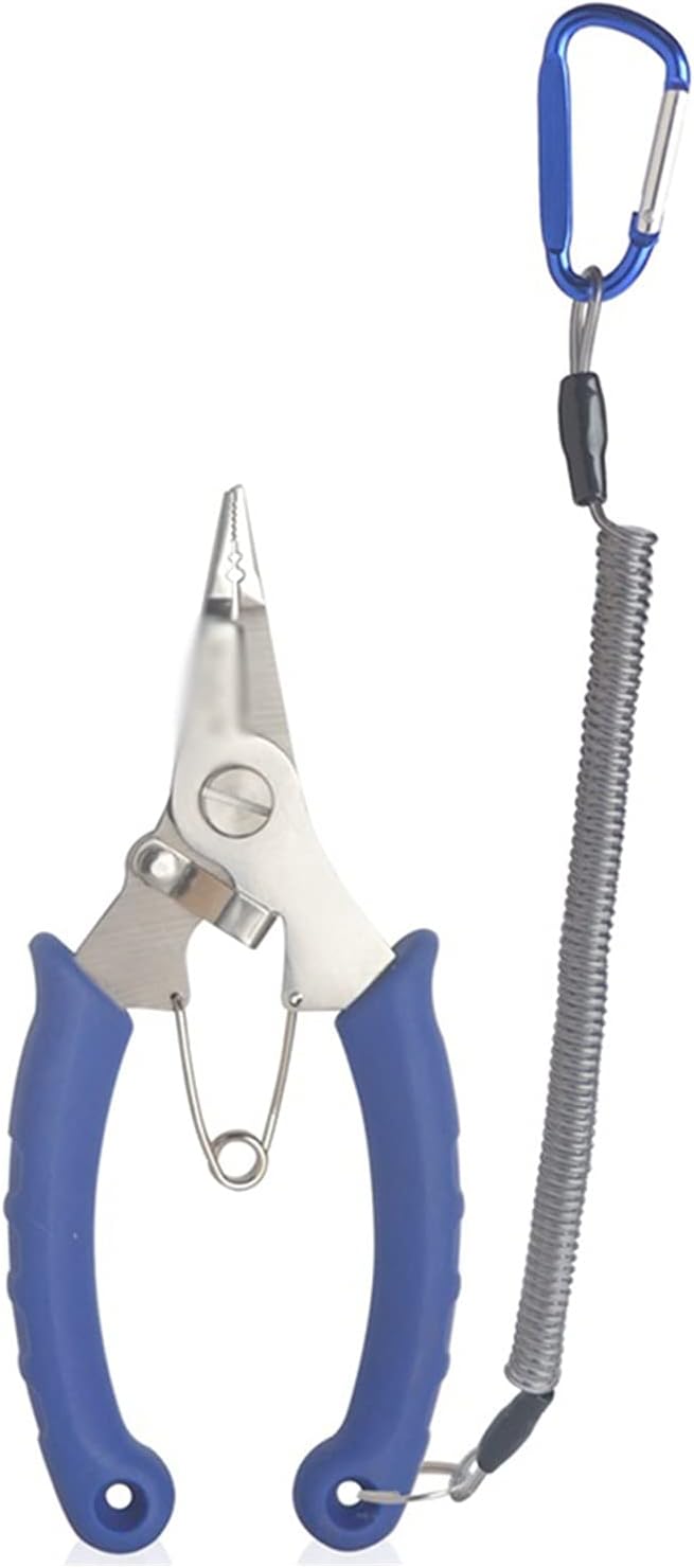 Fishing Pliers Stainless Steel Fishing Pliers Split Ring Hook Remover Line Cutter Fish Holder Tackle with Lanyard and Case Hook Remover