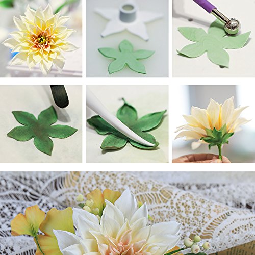 Kalaien 6Pcs/Set Dahlia Sugar Flower Cutter Set Fondant Cake Sugarcraft Decorating Tools #TOP6